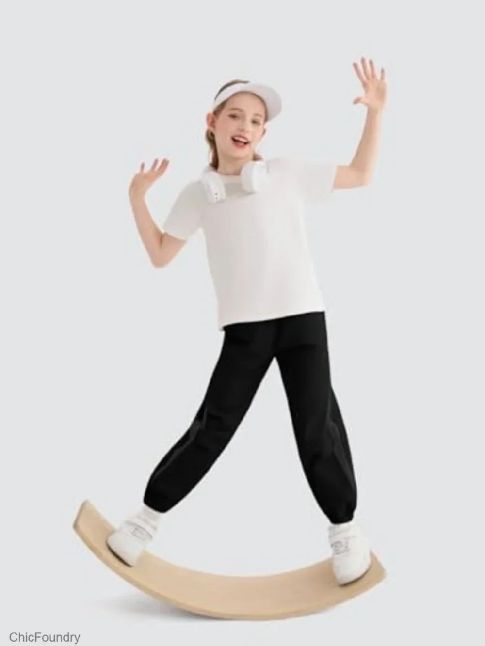 Girls Jogger Pants Kids Elastic Waist Mesh Side Hiking Pants Streetwear with